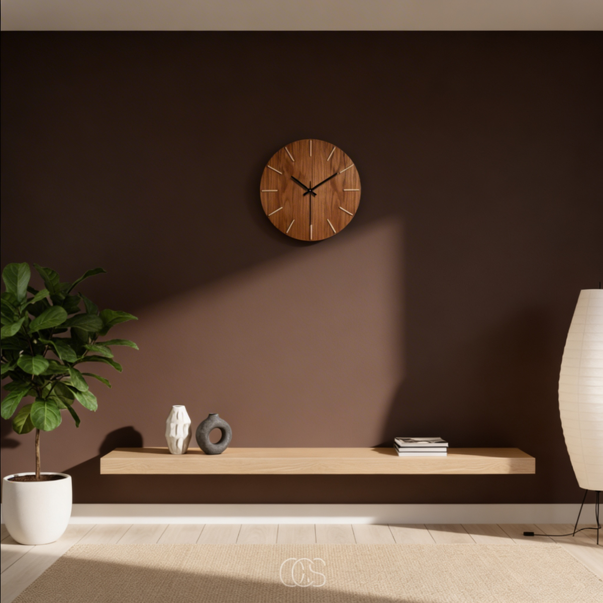 Silent Wood-Grain Wall Clock