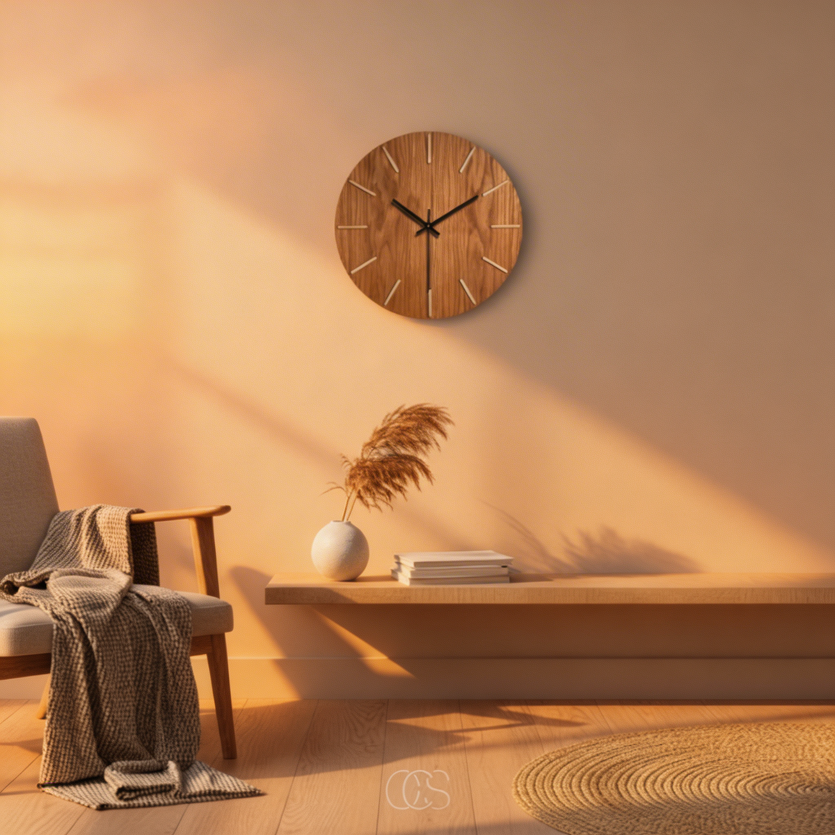 Silent Wood-Grain Wall Clock