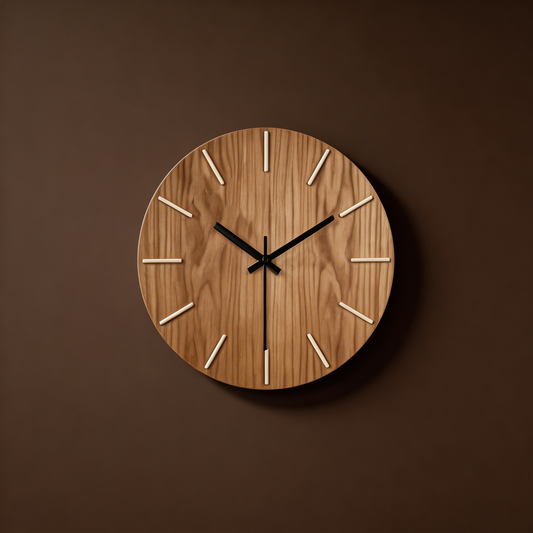 Silent Wood-Grain Wall Clock
