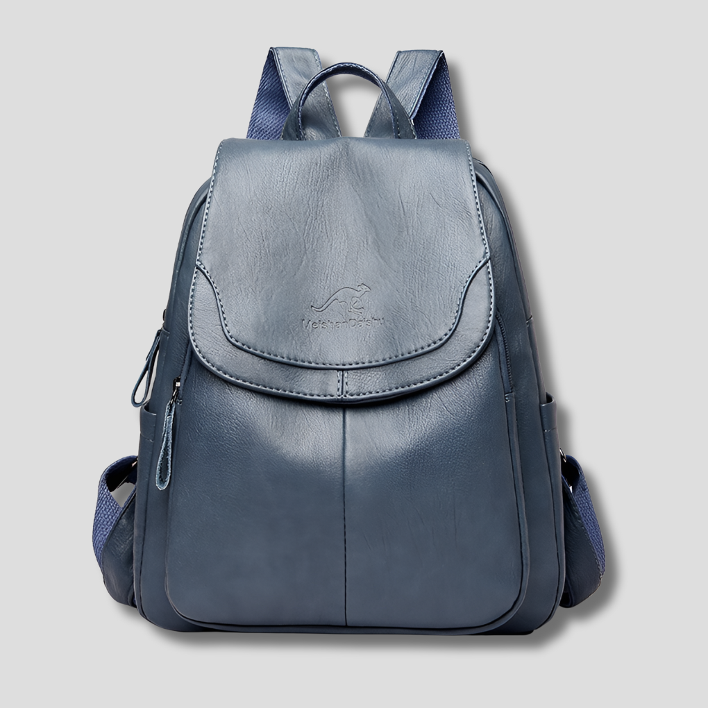 Women’s Anti-Theft Leather Backpack – Embossed Elegant Travel Shoulder Bag