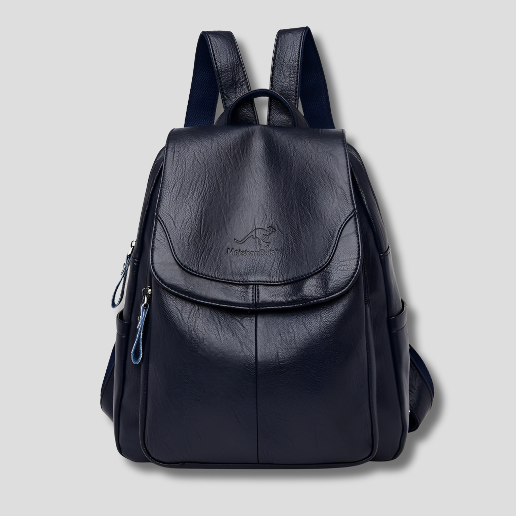 Women’s Anti-Theft Leather Backpack – Embossed Elegant Travel Shoulder Bag