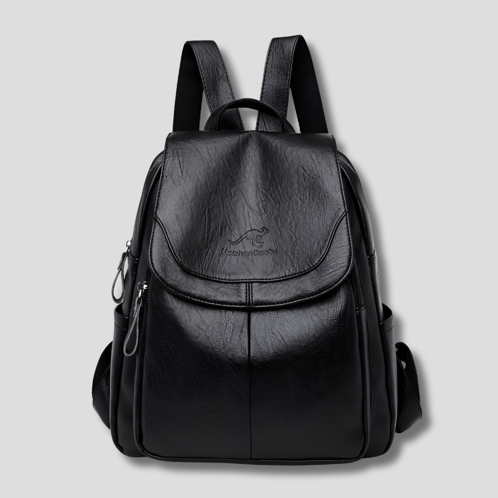 Women’s Anti-Theft Leather Backpack – Embossed Elegant Travel Shoulder Bag