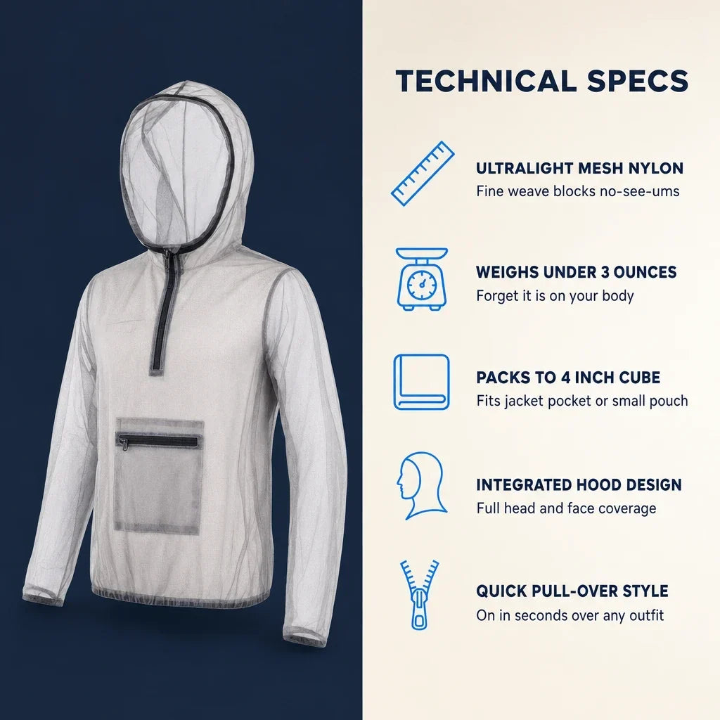 Ultralight Mesh Insect Jacket – Outdoor Bug Protection
