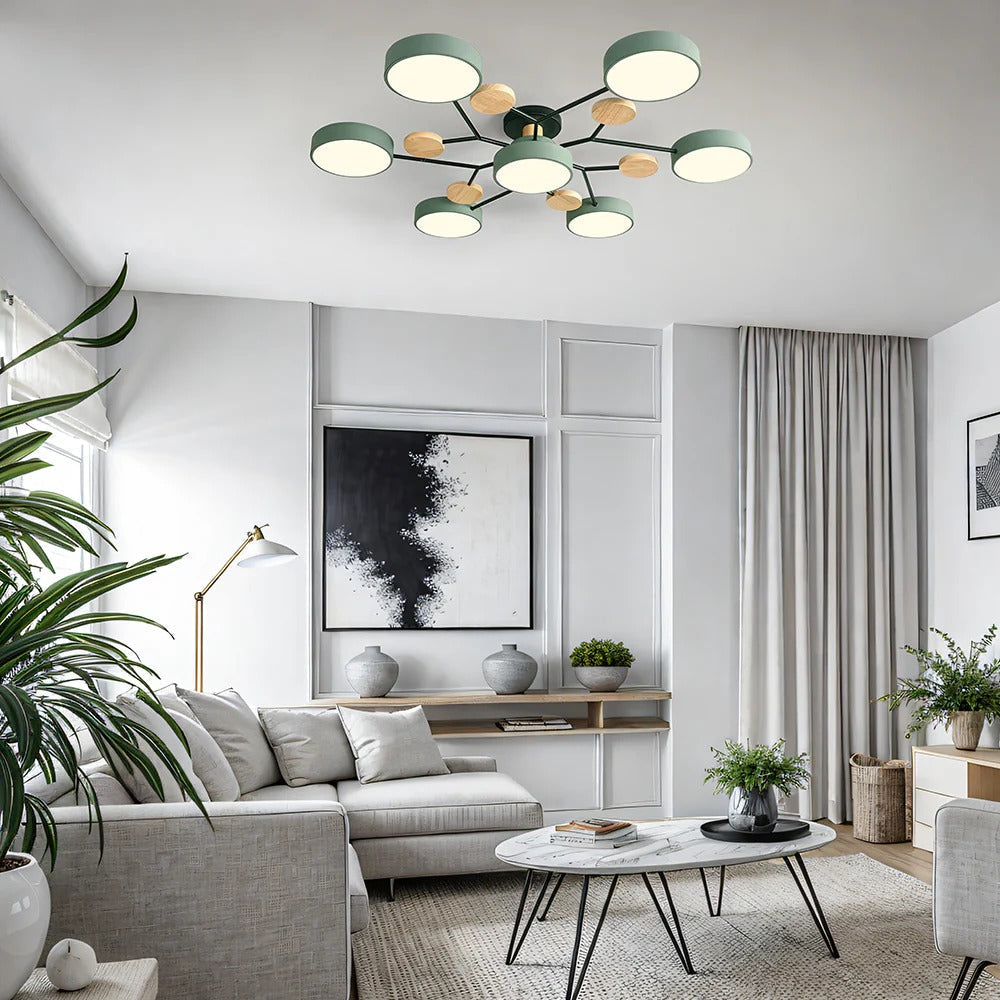 Modern Halo LED Semi-Flush Ceiling Light