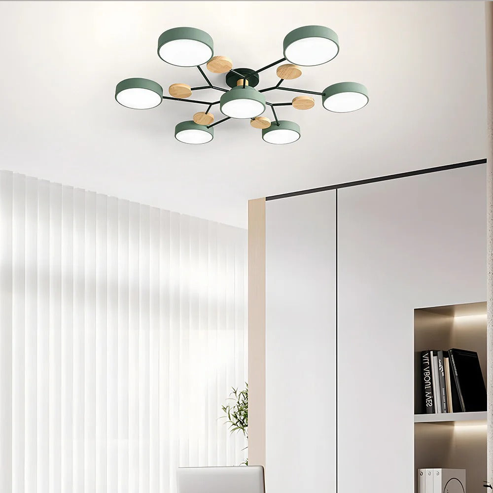 Modern Halo LED Semi-Flush Ceiling Light