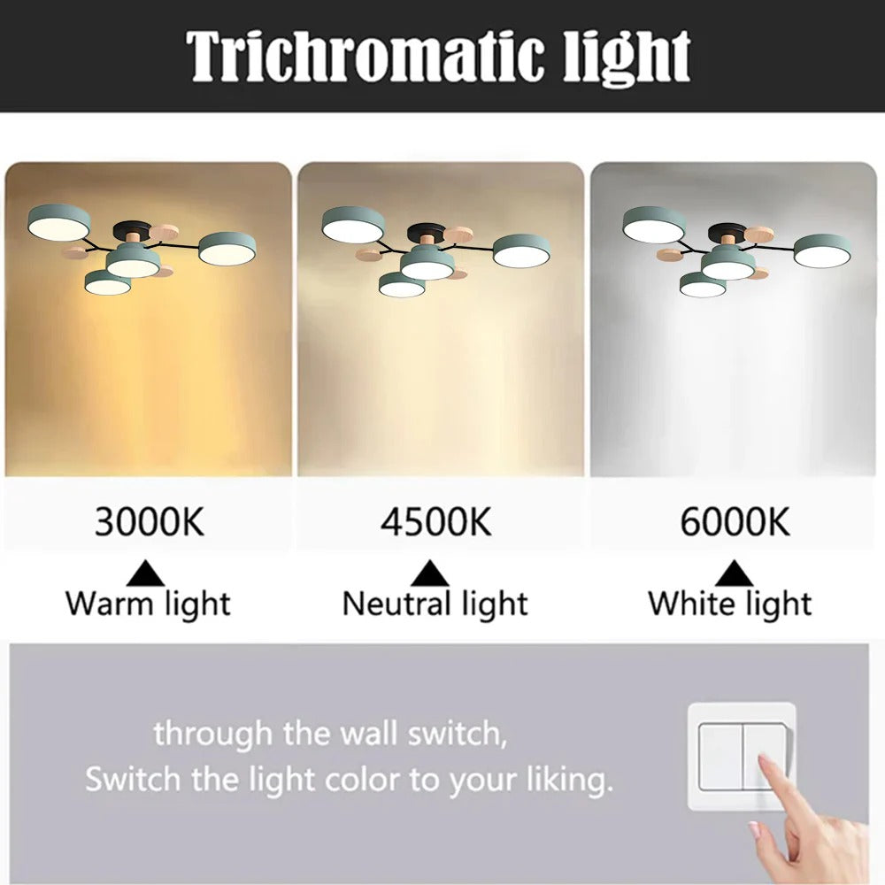 Modern Halo LED Semi-Flush Ceiling Light