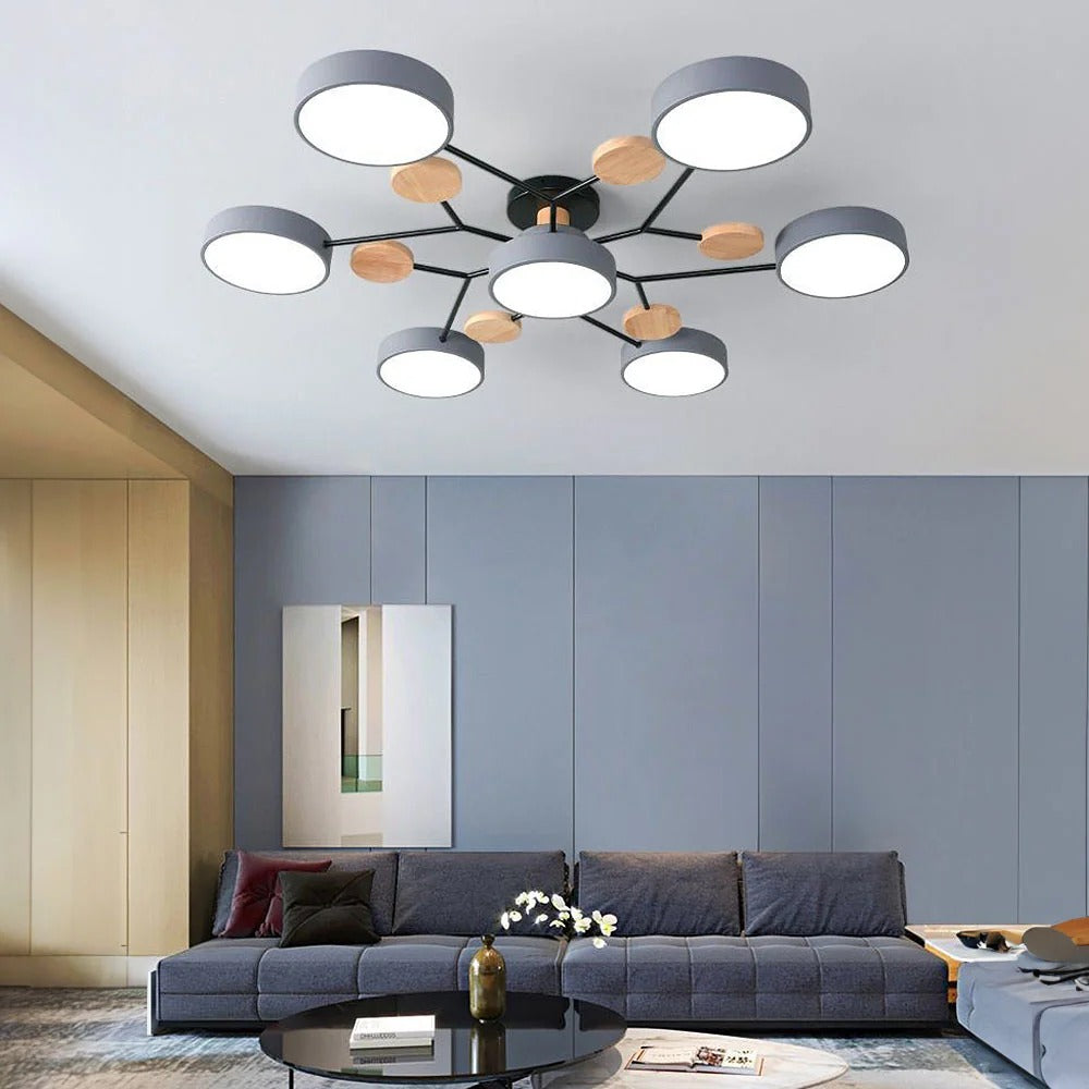 Modern Halo LED Semi-Flush Ceiling Light