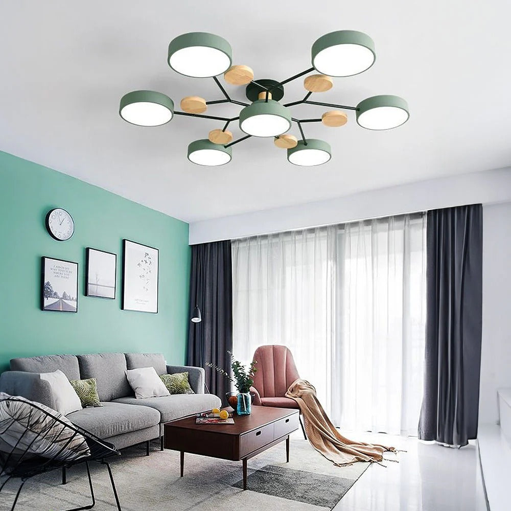 Modern Halo LED Semi-Flush Ceiling Light