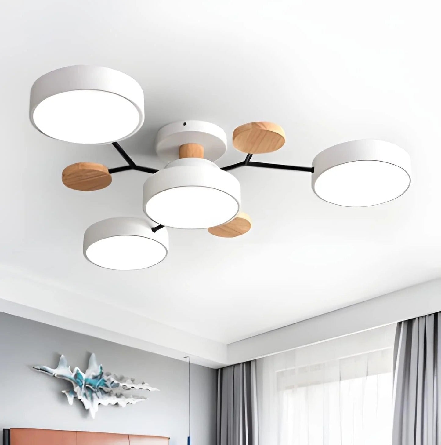 Modern Halo LED Semi-Flush Ceiling Light