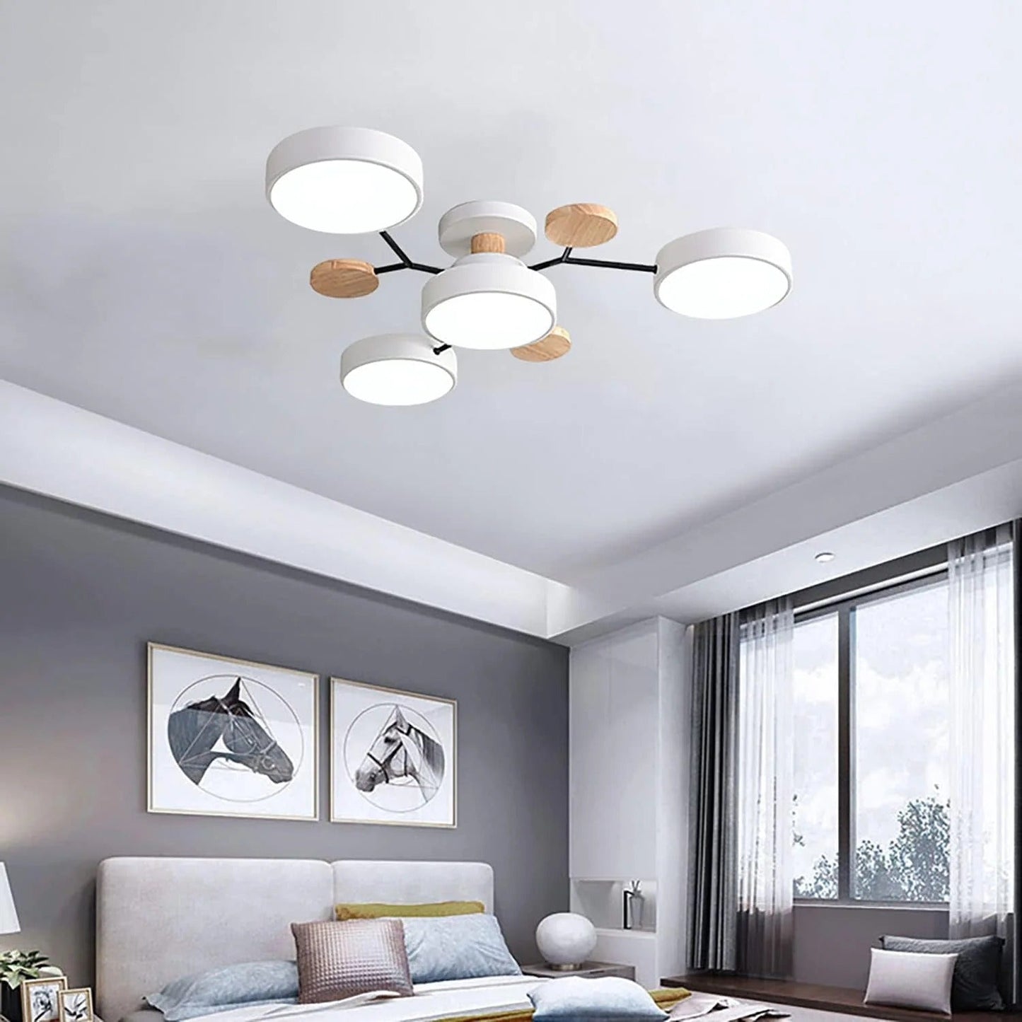 Modern Halo LED Semi-Flush Ceiling Light