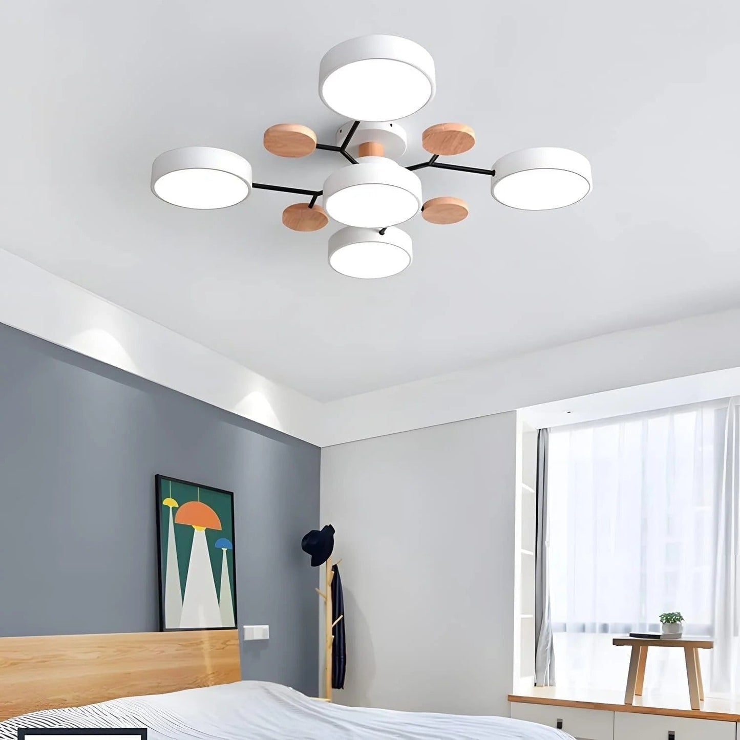 Modern Halo LED Semi-Flush Ceiling Light
