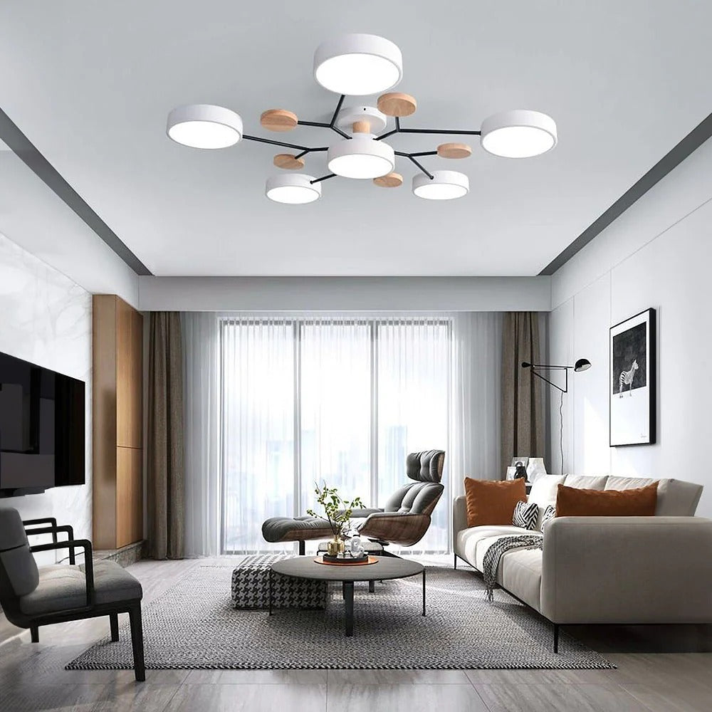 Modern Halo LED Semi-Flush Ceiling Light
