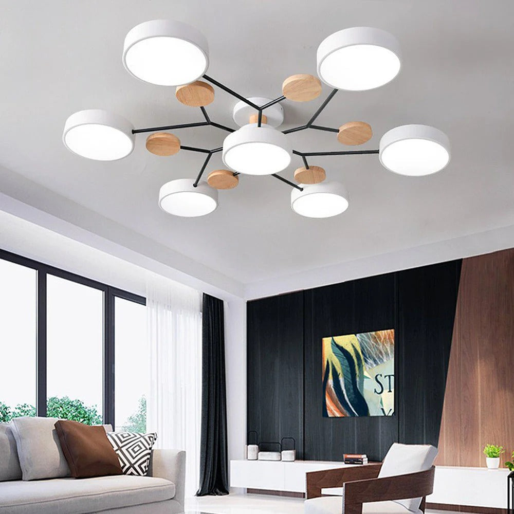 Modern Halo LED Semi-Flush Ceiling Light