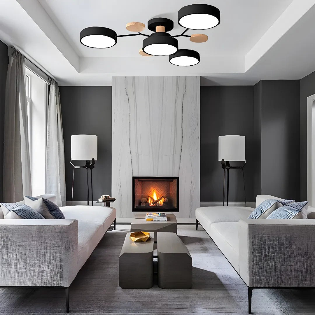 Modern Halo LED Semi-Flush Ceiling Light