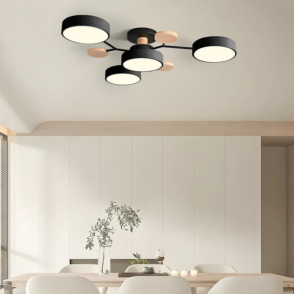 Modern Halo LED Semi-Flush Ceiling Light