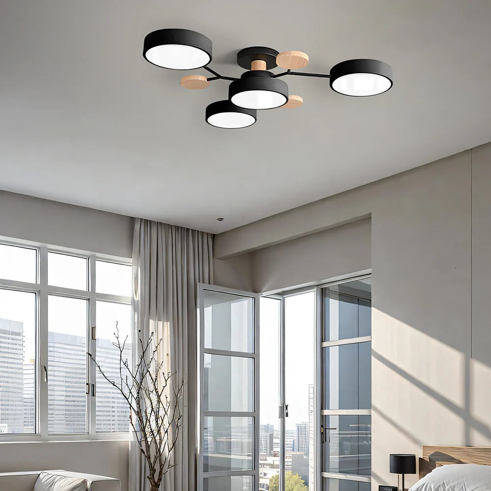 Modern Halo LED Semi-Flush Ceiling Light