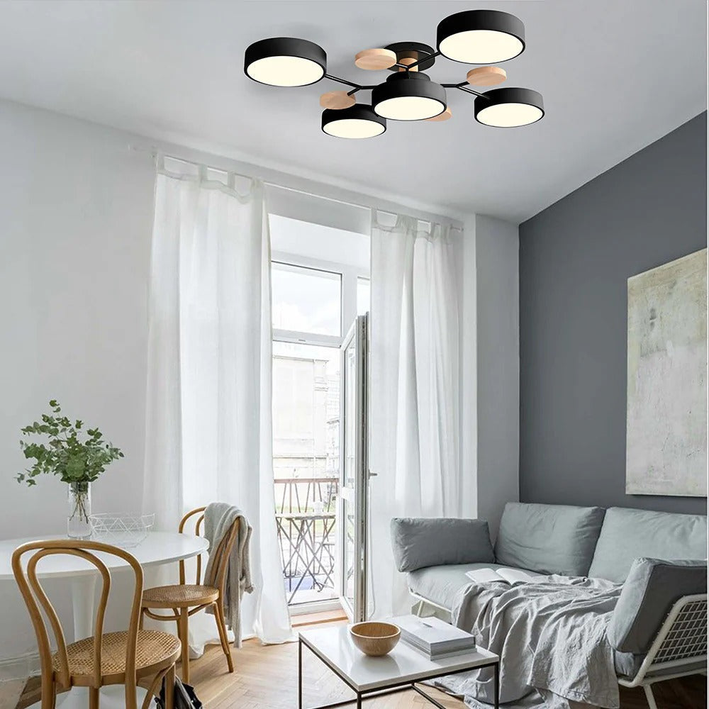 Modern Halo LED Semi-Flush Ceiling Light