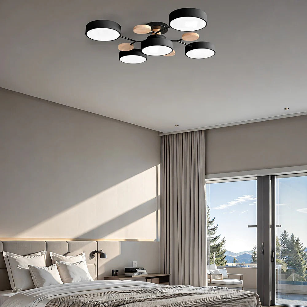 Modern Halo LED Semi-Flush Ceiling Light