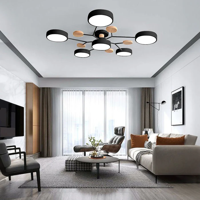 Modern Halo LED Semi-Flush Ceiling Light