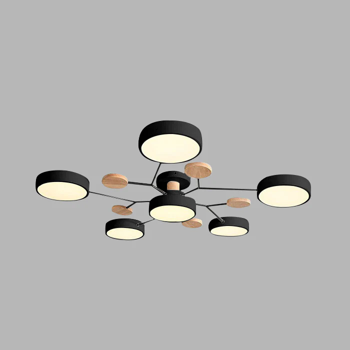 Modern Halo LED Semi-Flush Ceiling Light