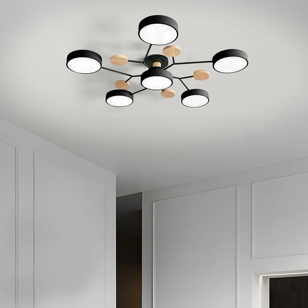 Modern Halo LED Semi-Flush Ceiling Light