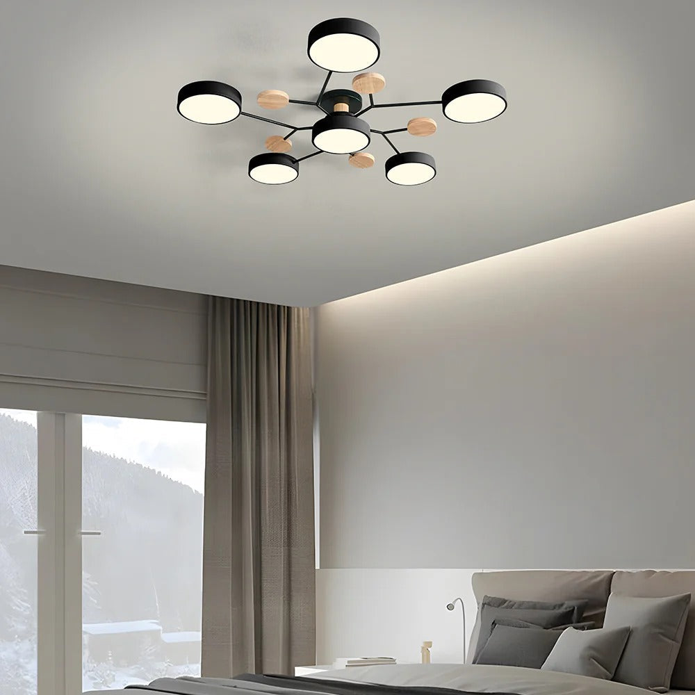Modern Halo LED Semi-Flush Ceiling Light