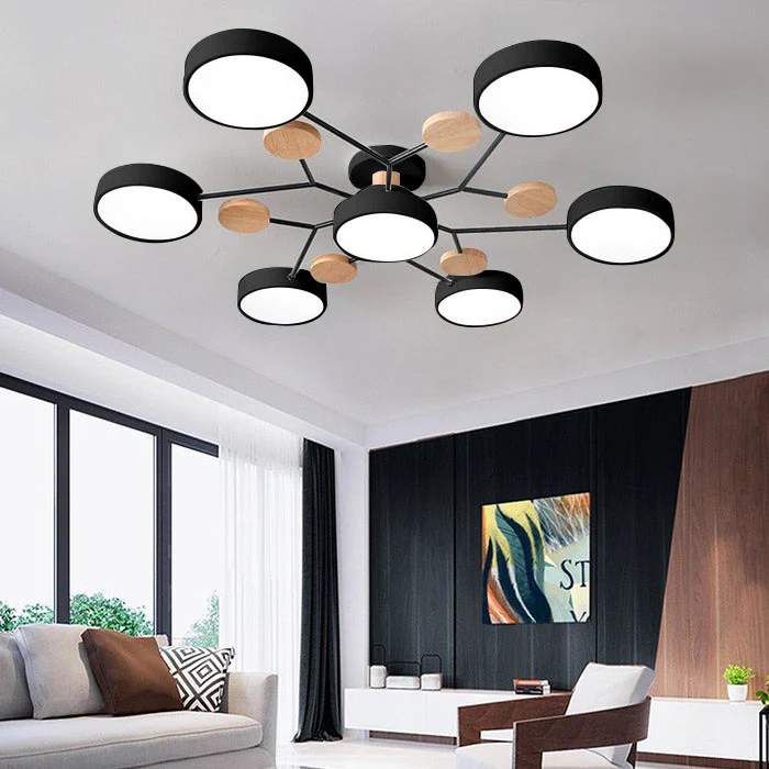 Modern Halo LED Semi-Flush Ceiling Light