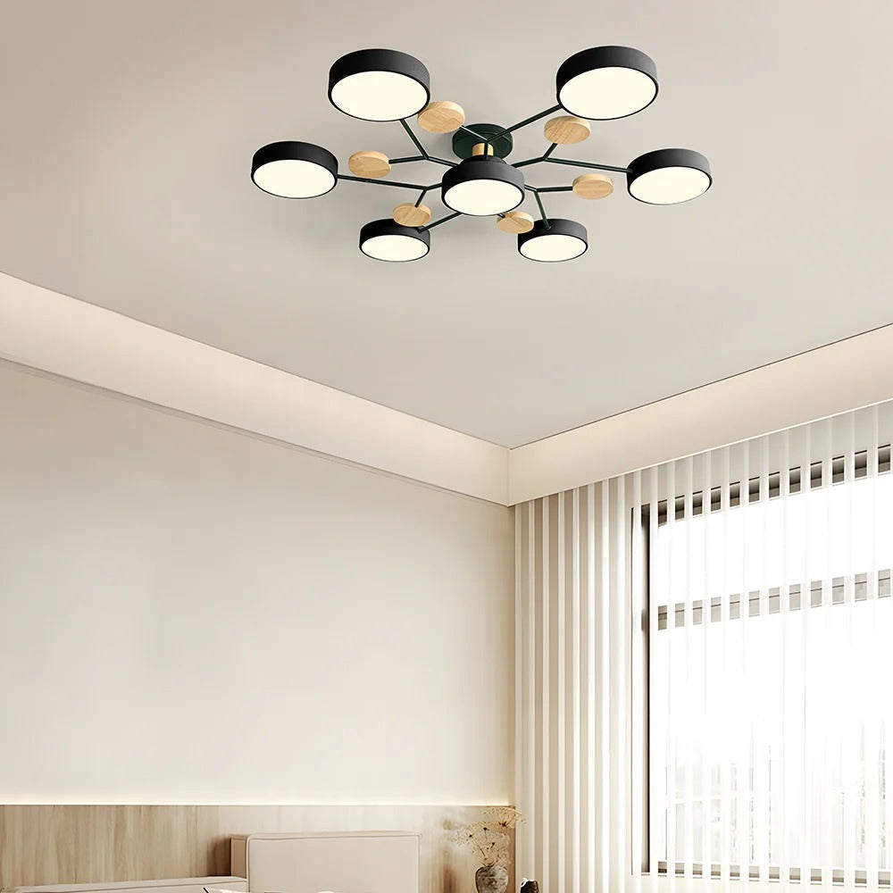 Modern Halo LED Semi-Flush Ceiling Light