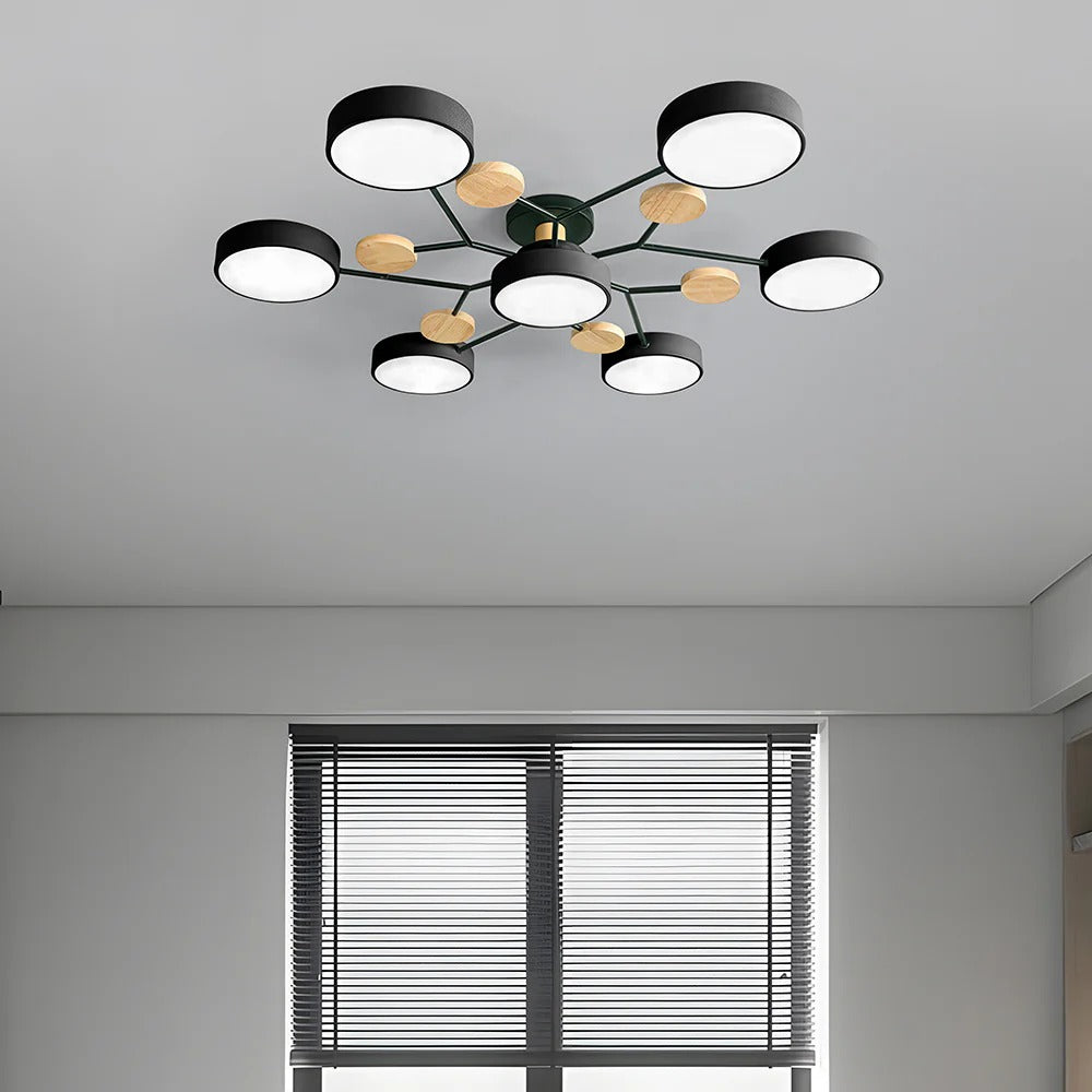 Modern Halo LED Semi-Flush Ceiling Light