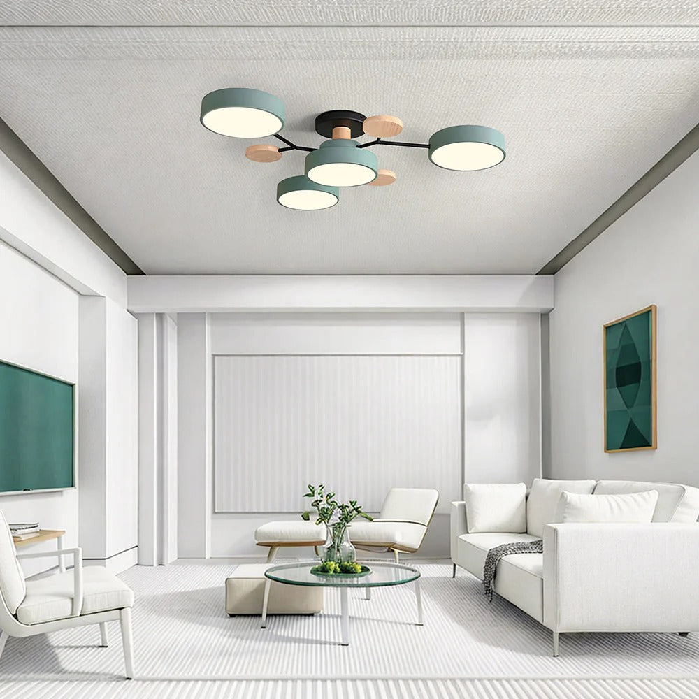 Modern Halo LED Semi-Flush Ceiling Light