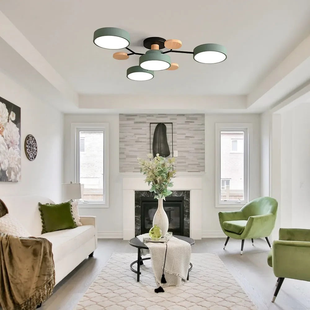 Modern Halo LED Semi-Flush Ceiling Light