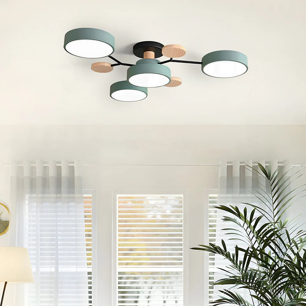 Modern Halo LED Semi-Flush Ceiling Light