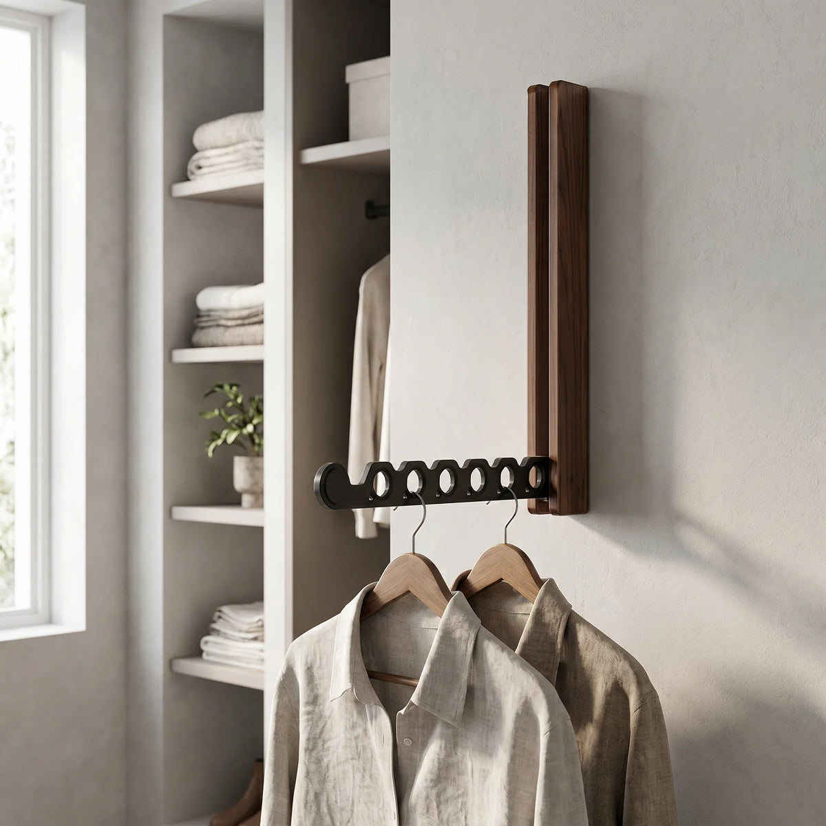 Collapsible Wooden Clothes Rail – Space-Saving Hanger