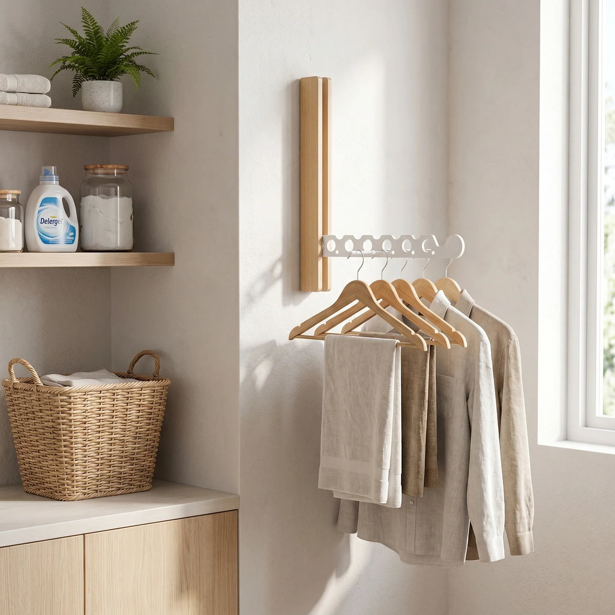 Collapsible Wooden Clothes Rail – Space-Saving Hanger
