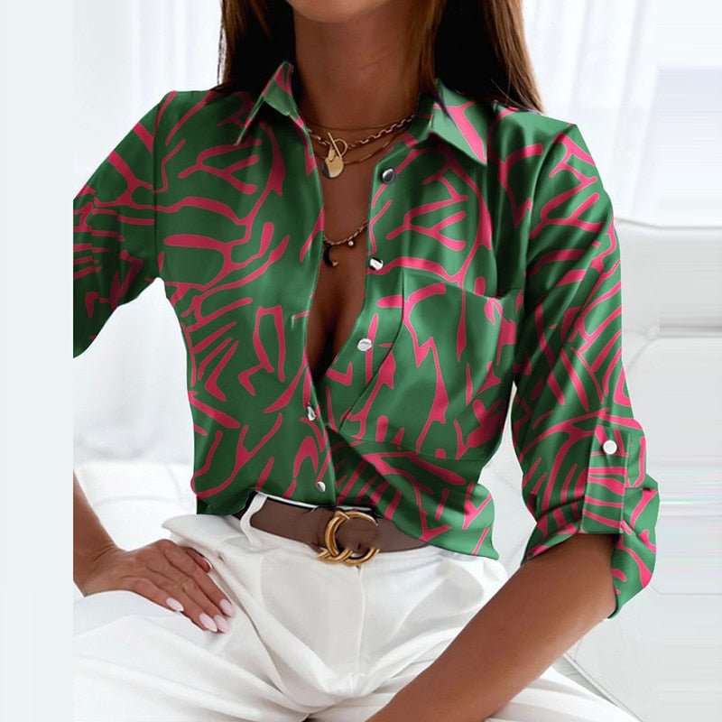 Women's Classic Collared Long Sleeve Blouse