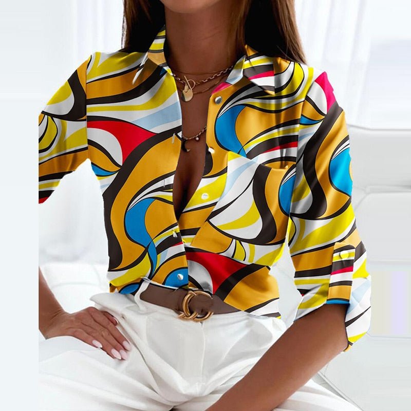 Women's Classic Collared Long Sleeve Blouse