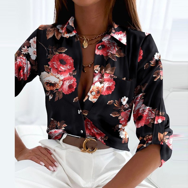 Women's Classic Collared Long Sleeve Blouse
