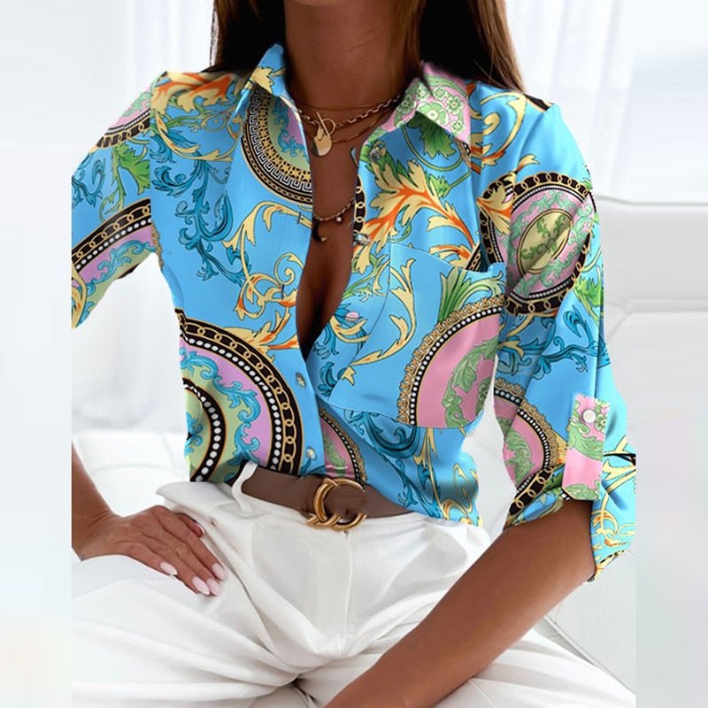 Women's Classic Collared Long Sleeve Blouse
