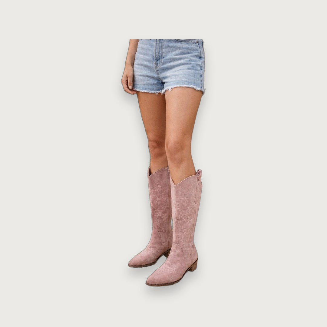Women's Knee-High Suede Cowboy Boots