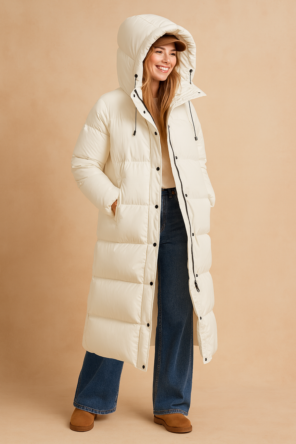 Women’s Long Quilted Hooded Winter Jacket