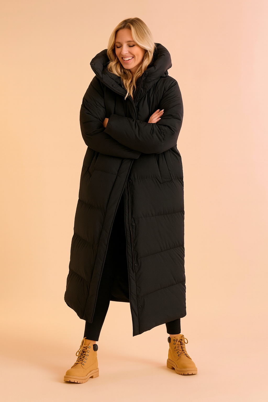 Women’s Long Quilted Hooded Winter Jacket
