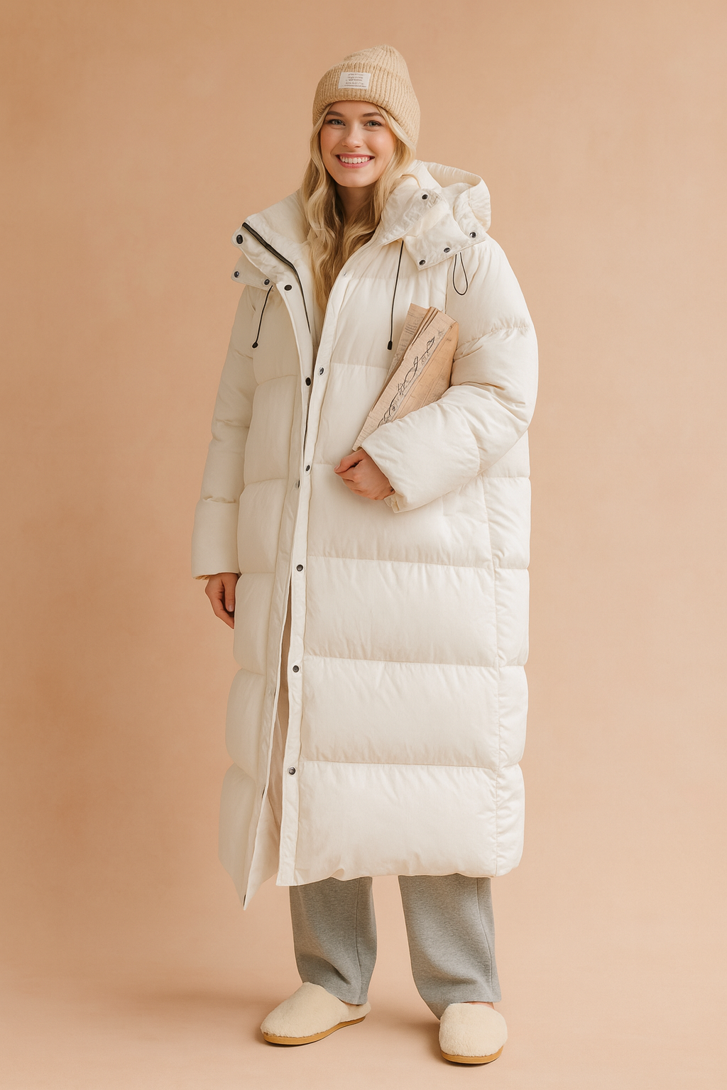 Women’s Long Quilted Hooded Winter Jacket