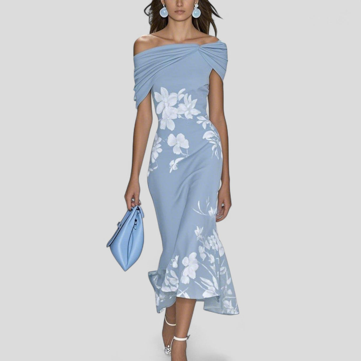 Women’s Floral Off-Shoulder Midi Dress
