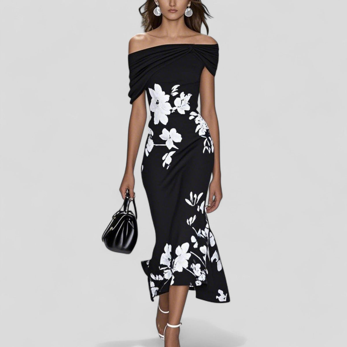 Women’s Floral Off-Shoulder Midi Dress