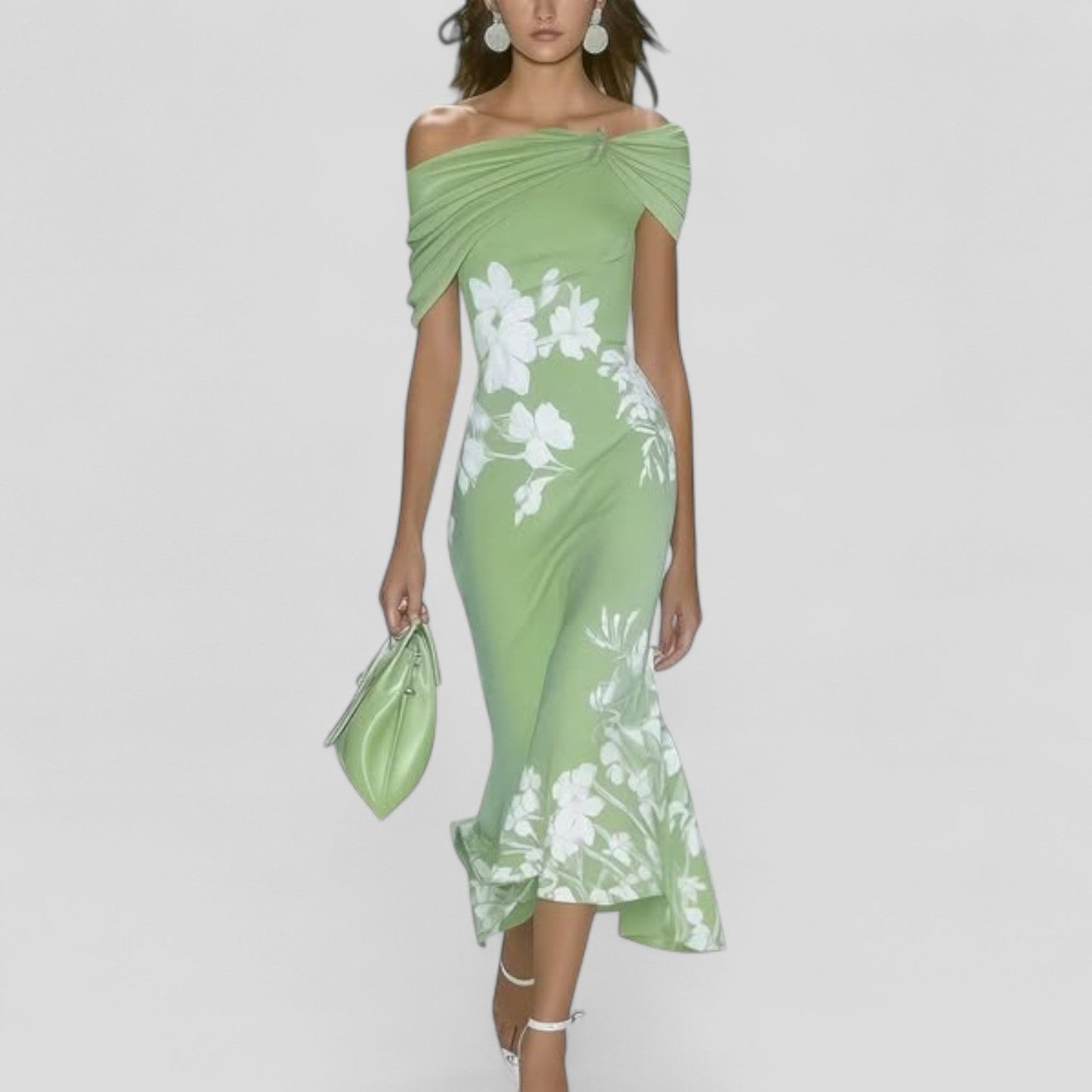 Women’s Floral Off-Shoulder Midi Dress