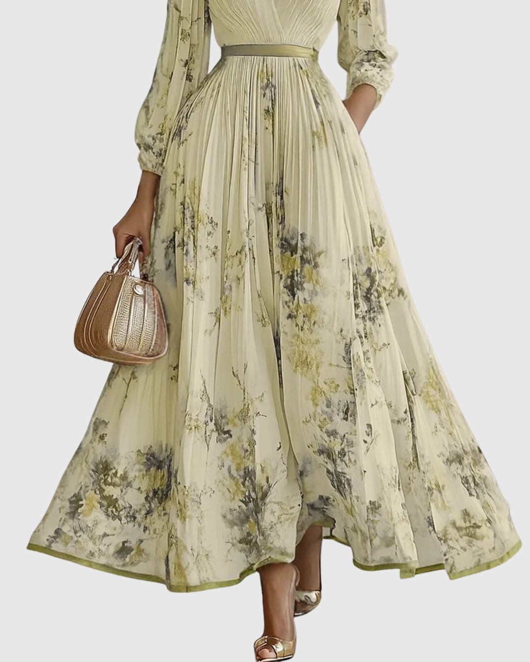 Women’s V-Neck A-Line Midi Dress