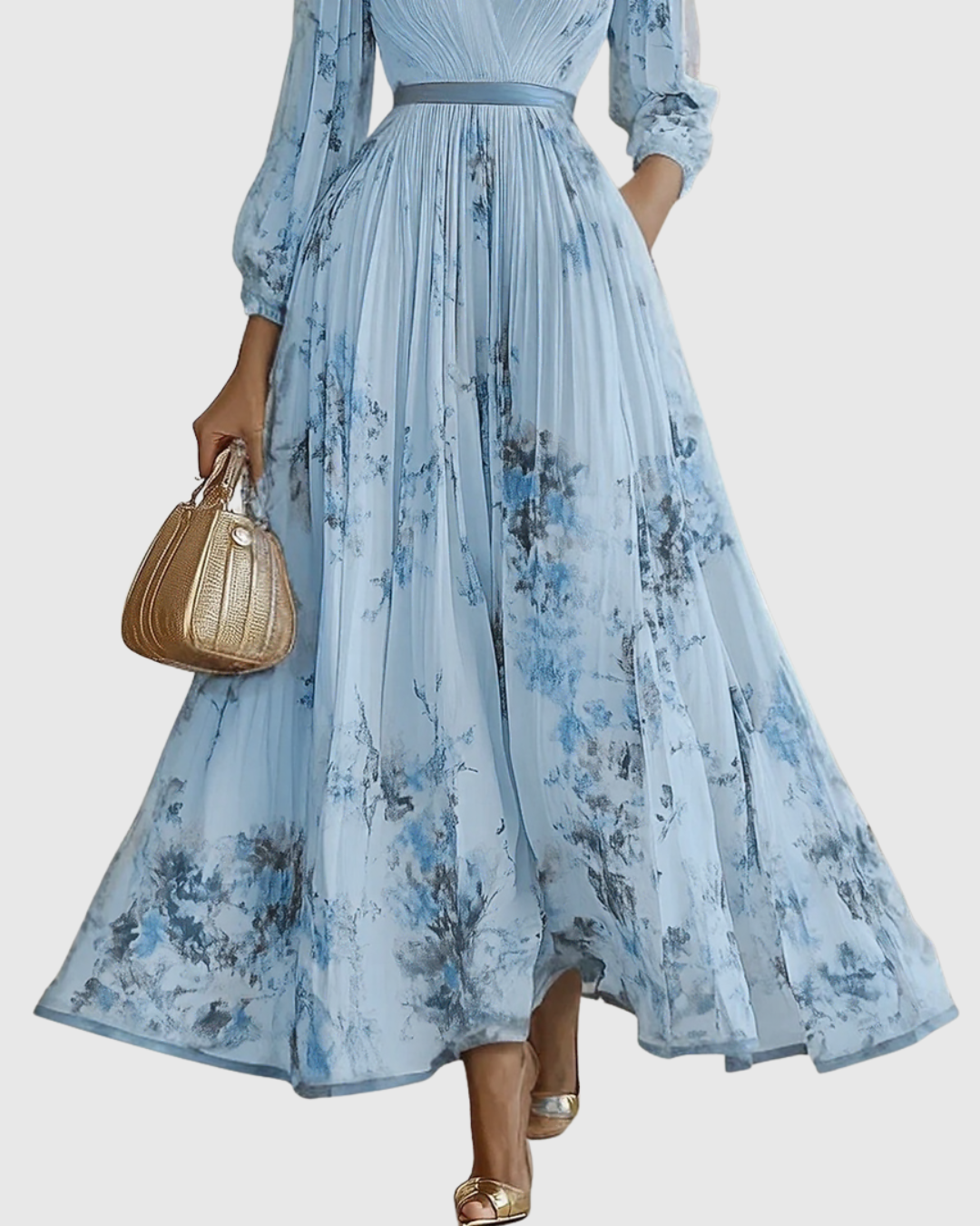 Women’s V-Neck A-Line Midi Dress
