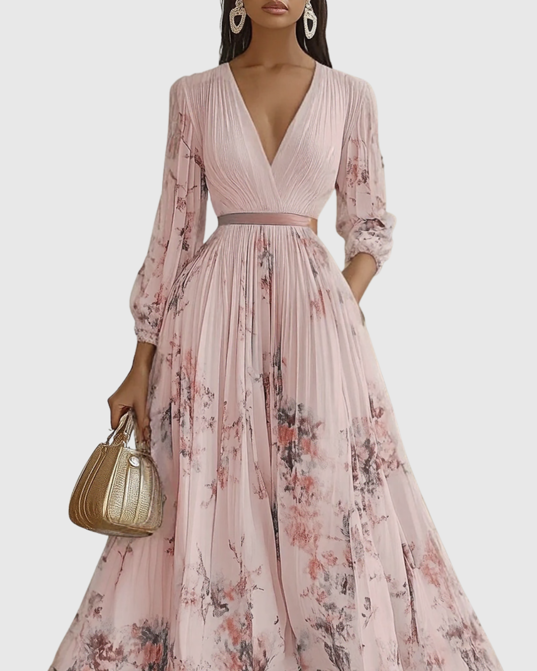 Women’s V-Neck A-Line Midi Dress
