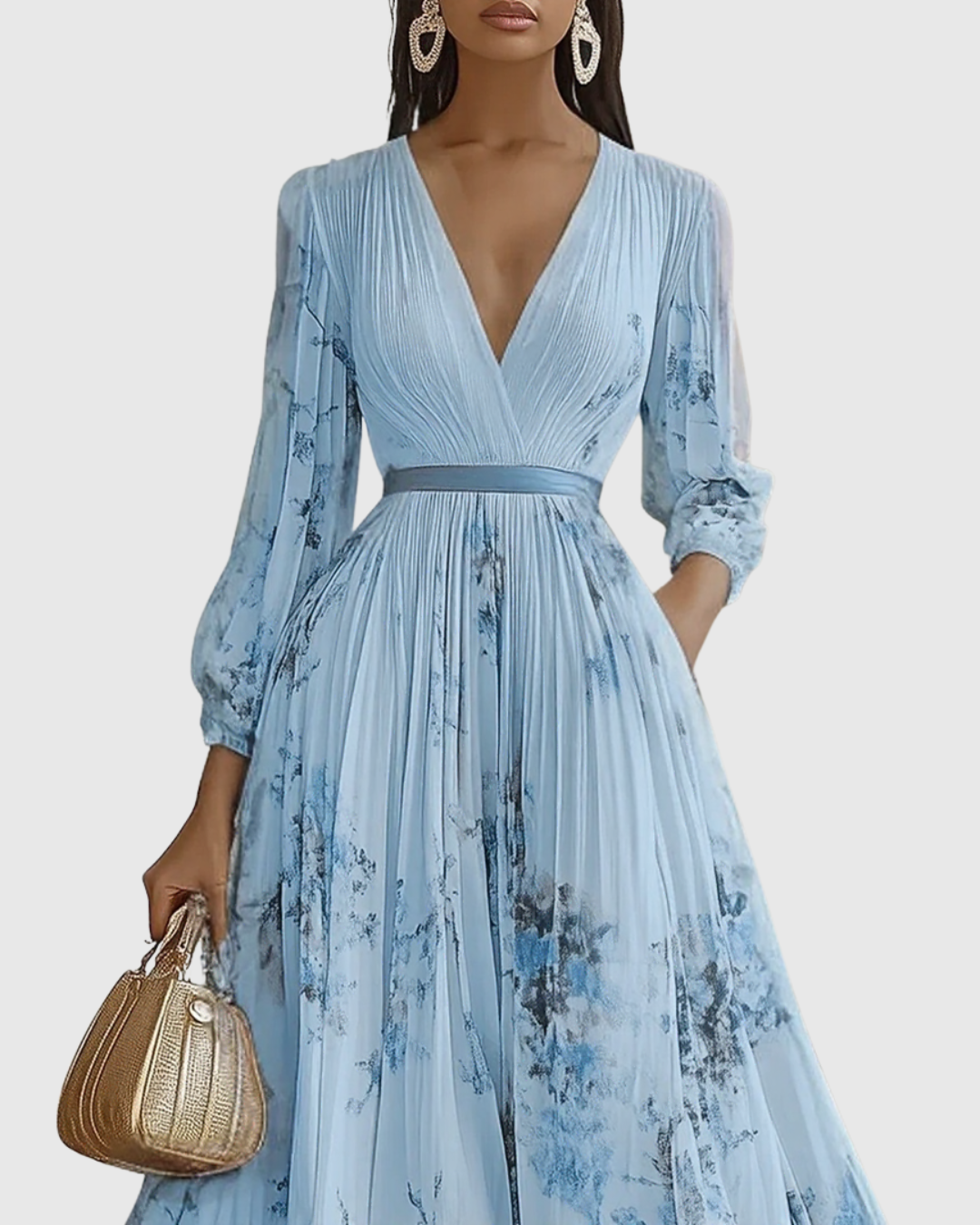 Women’s V-Neck A-Line Midi Dress