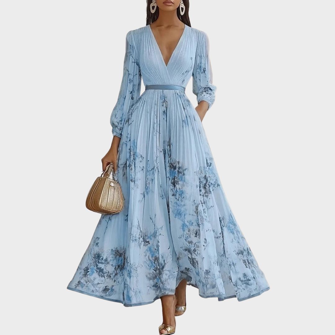 Women’s V-Neck A-Line Midi Dress